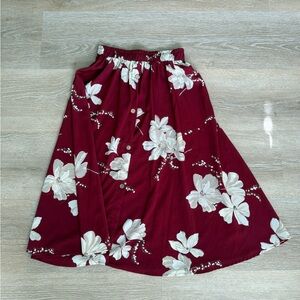 Floral Burgundy Skirt